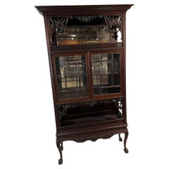 Antique Victorian Standing Vitrine / Display Cabinet