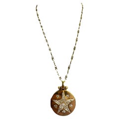 Victorian Starburst Locket in 18K Gold with Old Mine-Cut Diamonds
