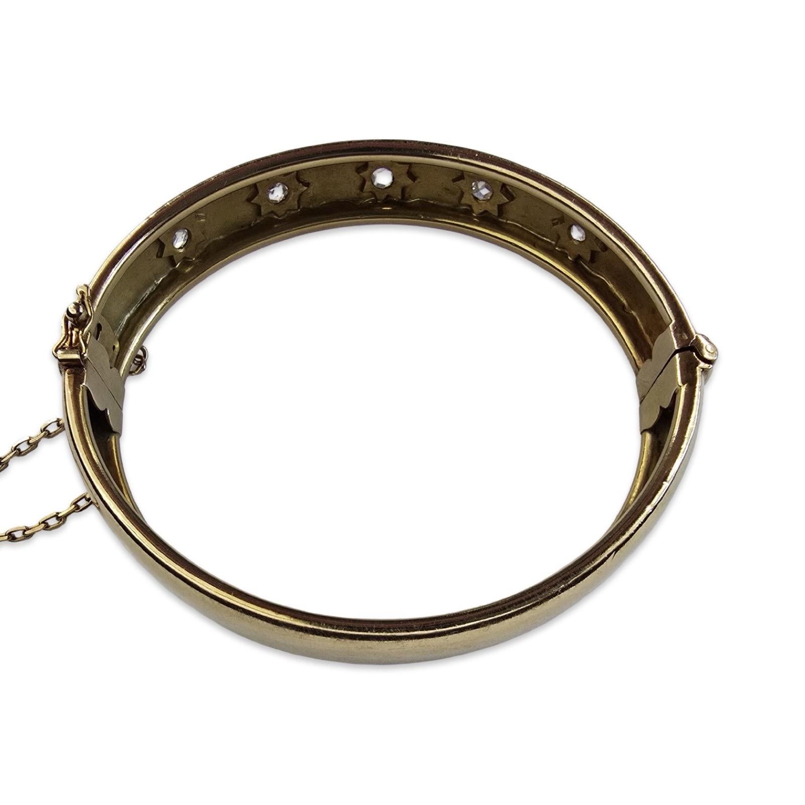 Bracciale vittoriano con diamanti Old-Mine a forma di stella in oro 18 carati, circa 1885 in vendita 3