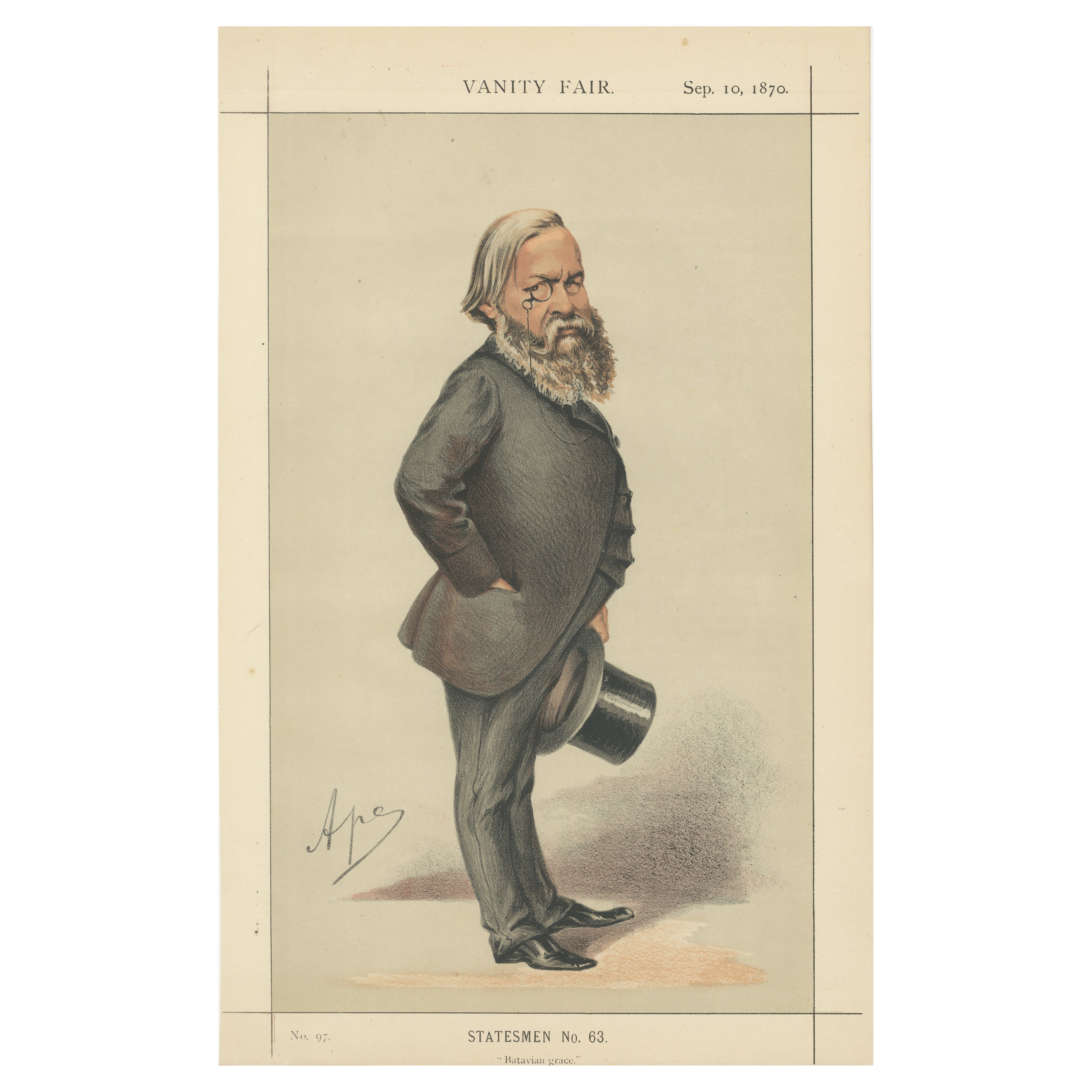 Victorian Statesman in Profile – Vanity Fair Statesmen No. 63, 1870