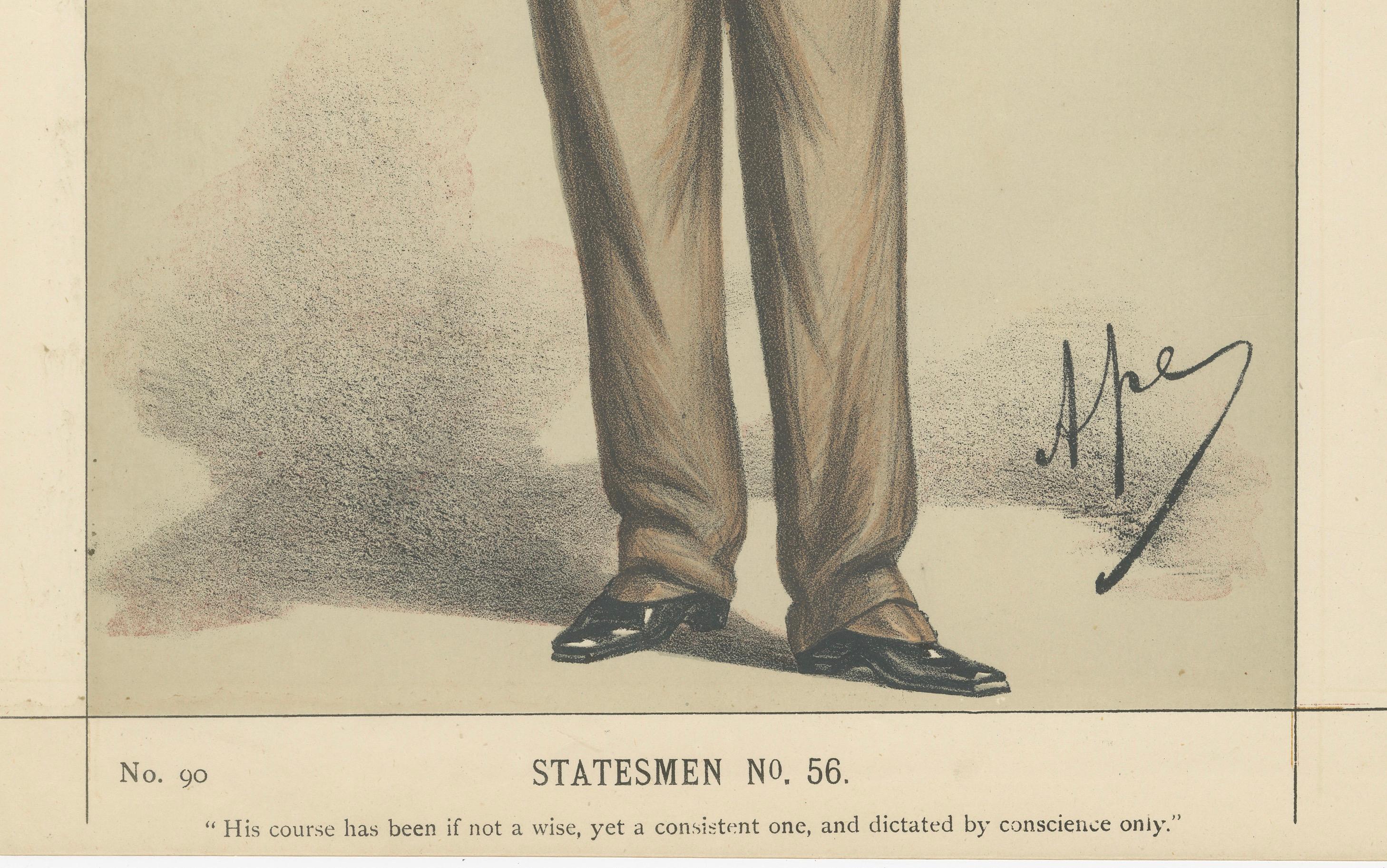 Victorian Statesman with Medal – Vanity Fair Political Portrait, 1870