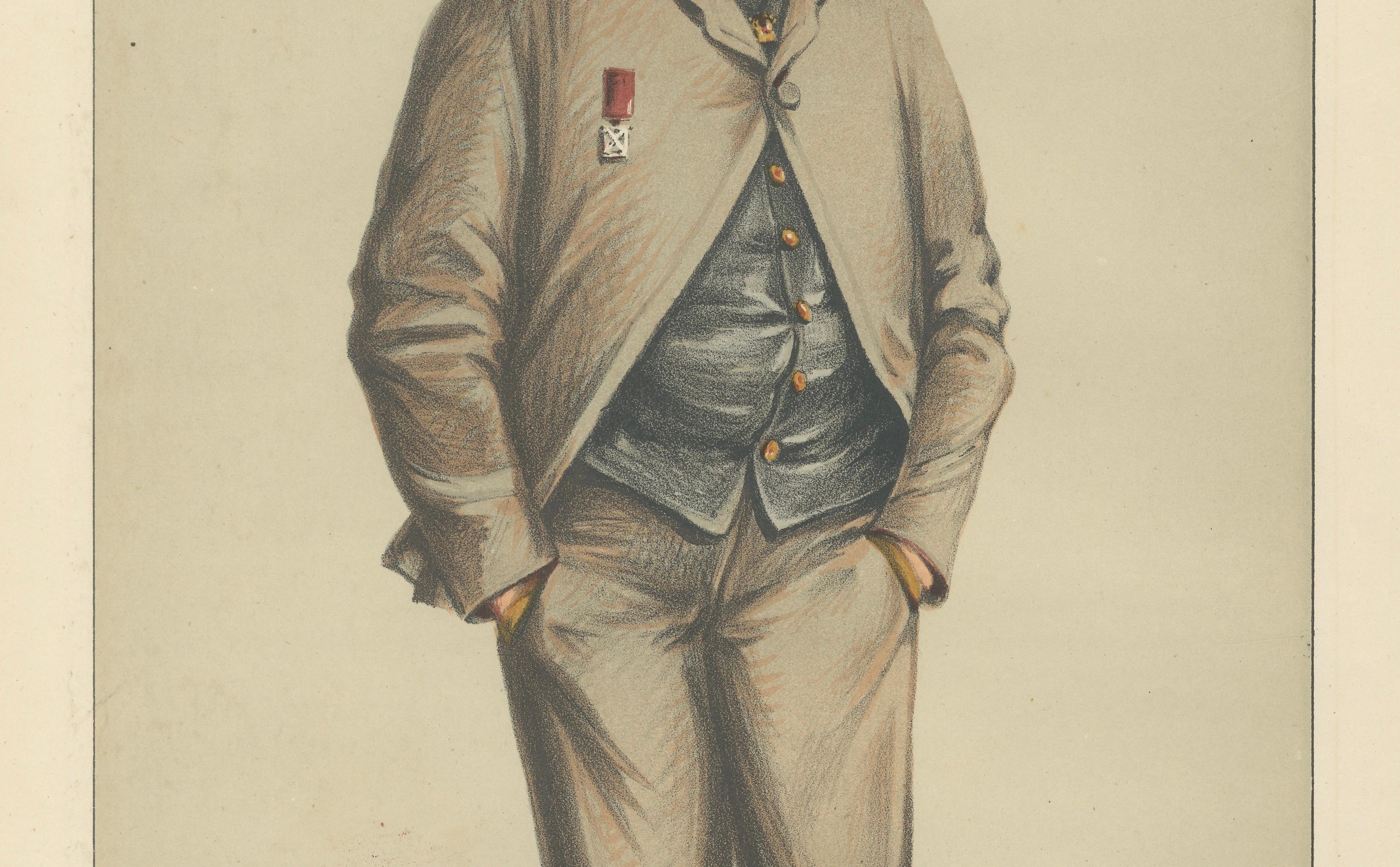 Victorian Statesman with Medal – Vanity Fair Political Portrait, 1870