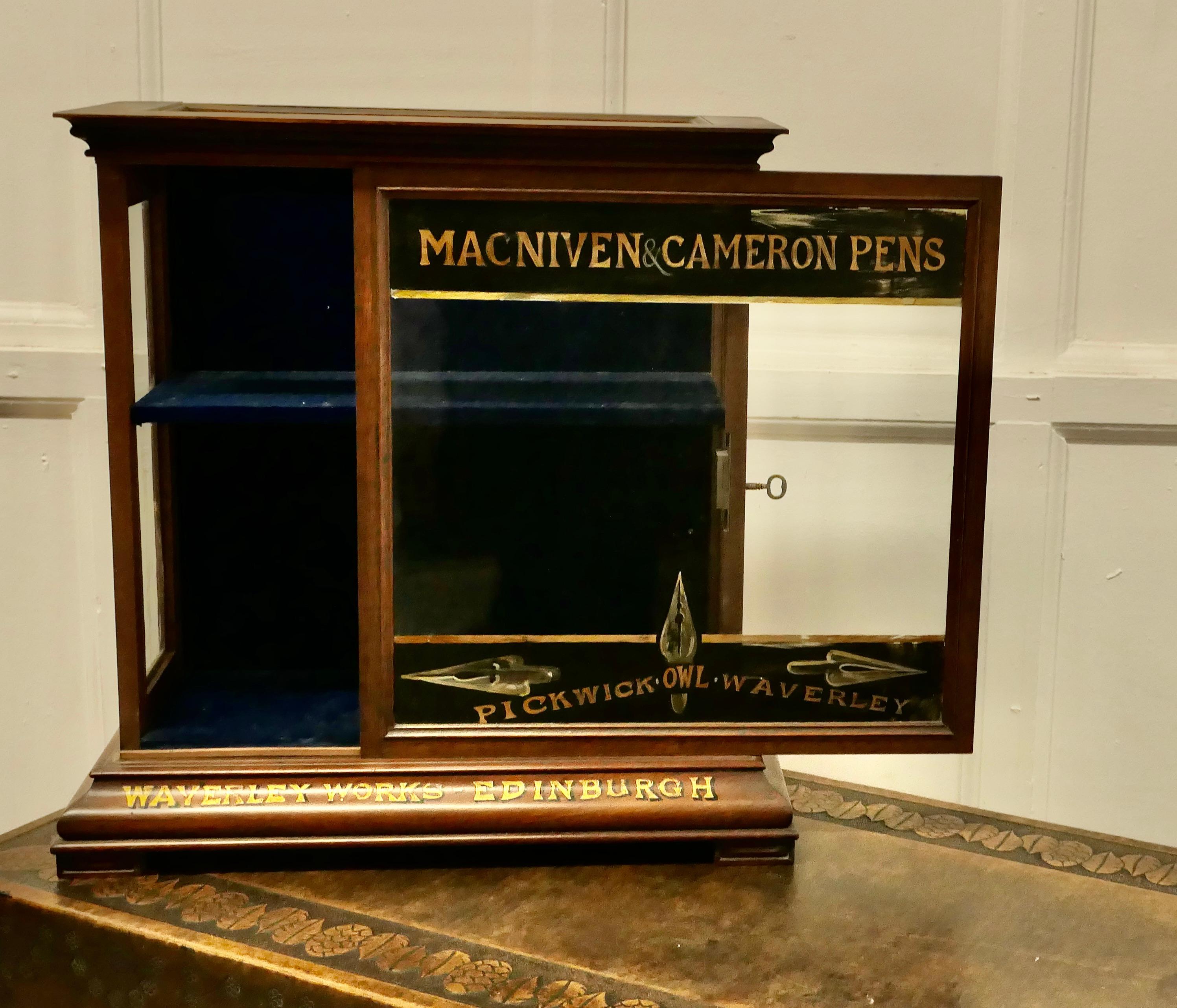 Victorian Stationers Cupboard, Macniven & Cameron Pens Display Cabinet In Good Condition In Chillerton, Isle of Wight