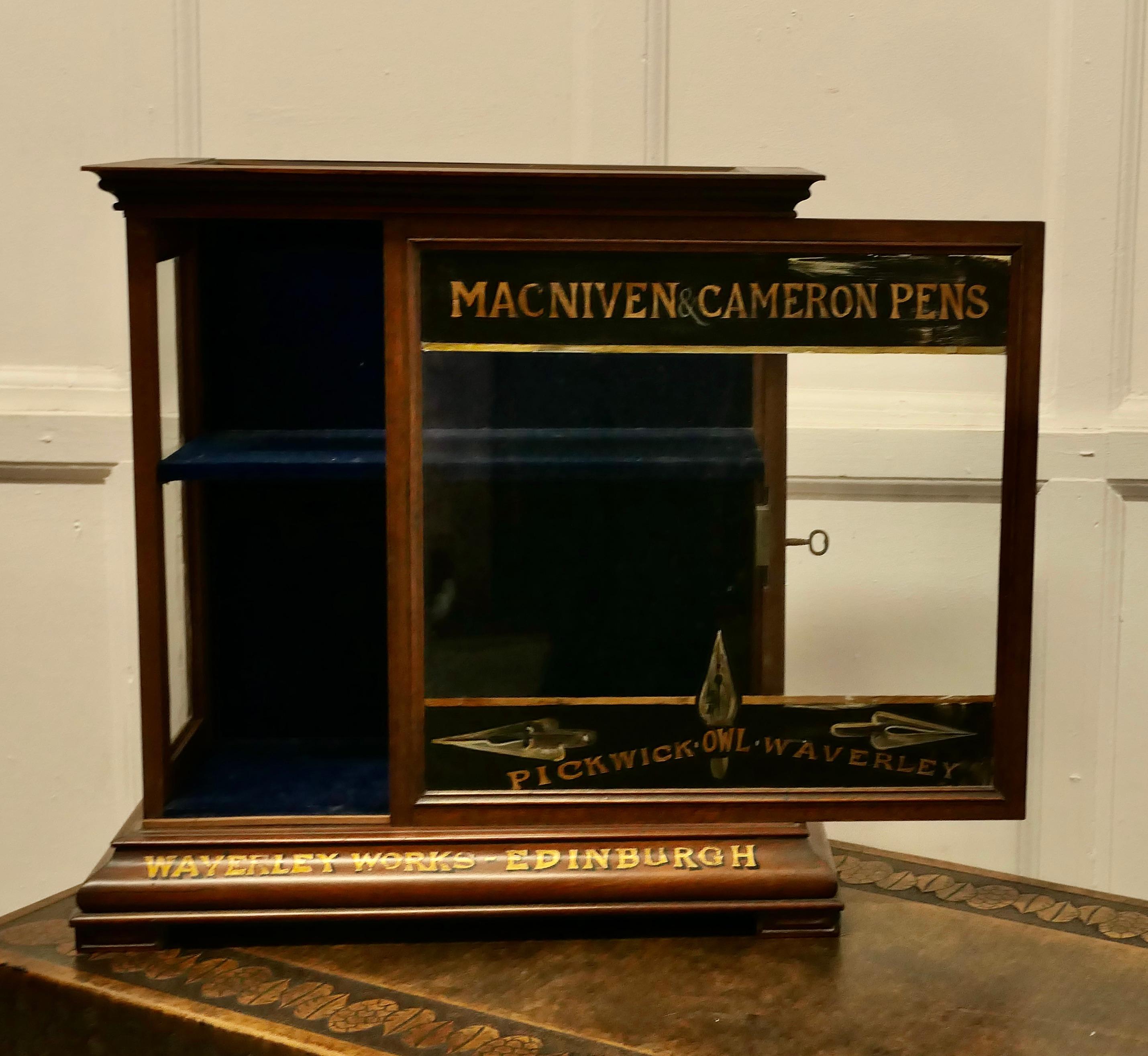 Early 20th Century Victorian Stationers Cupboard, Macniven & Cameron Pens Display Cabinet