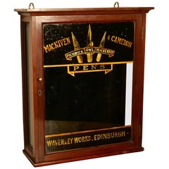 Antique Victorian Stationers Cupboard, Macniven & Cameron Pens Display Cabinet