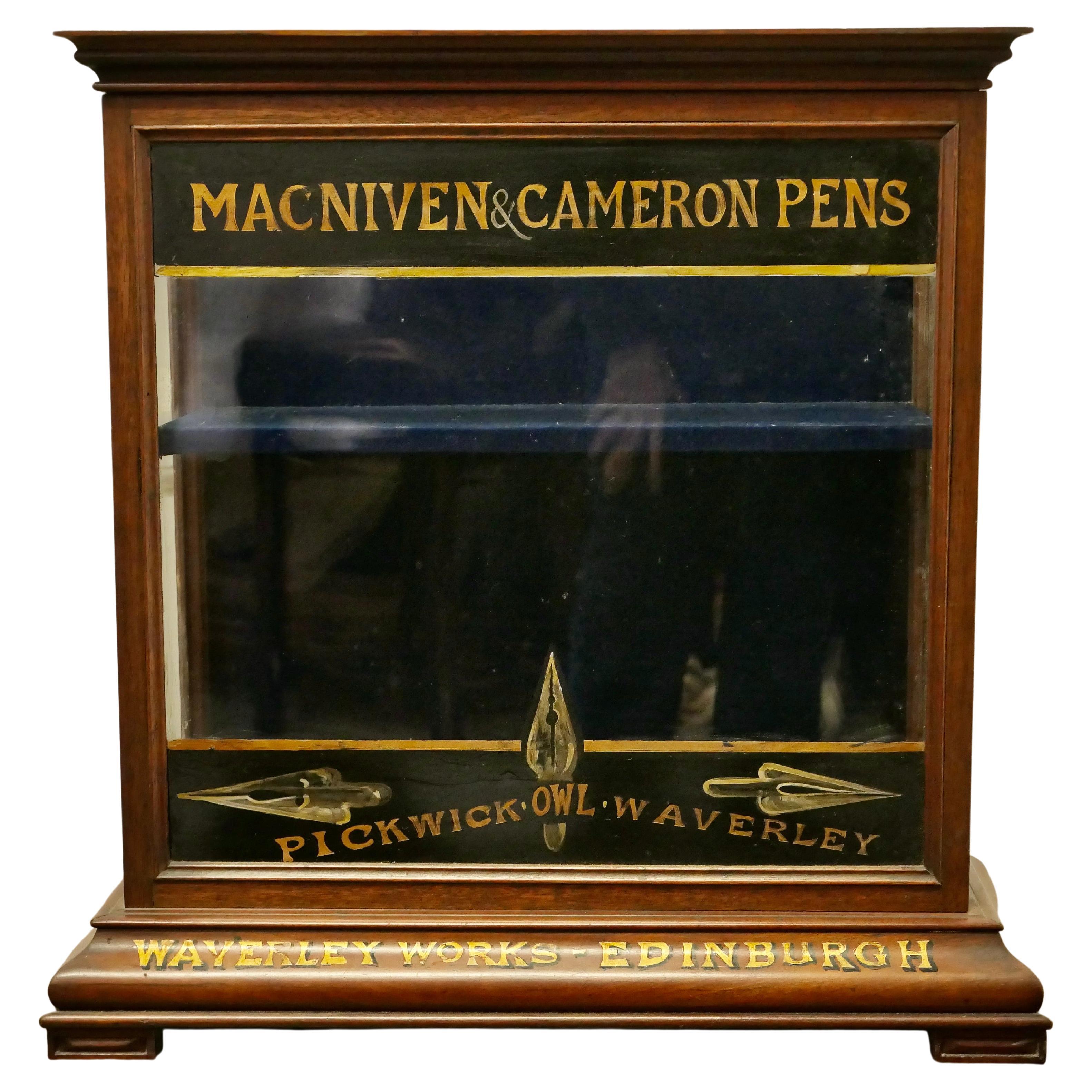 Victorian Stationers Cupboard, Macniven & Cameron Pens Display Cabinet