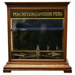 Antique Victorian Stationers Cupboard, Macniven & Cameron Pens Display Cabinet