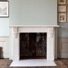 Victorian Statuary Marble Corbelled Fireplace c.1870