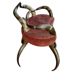 Fauteuil de coiffeuse d'appoint victorien Steer Horn C1890