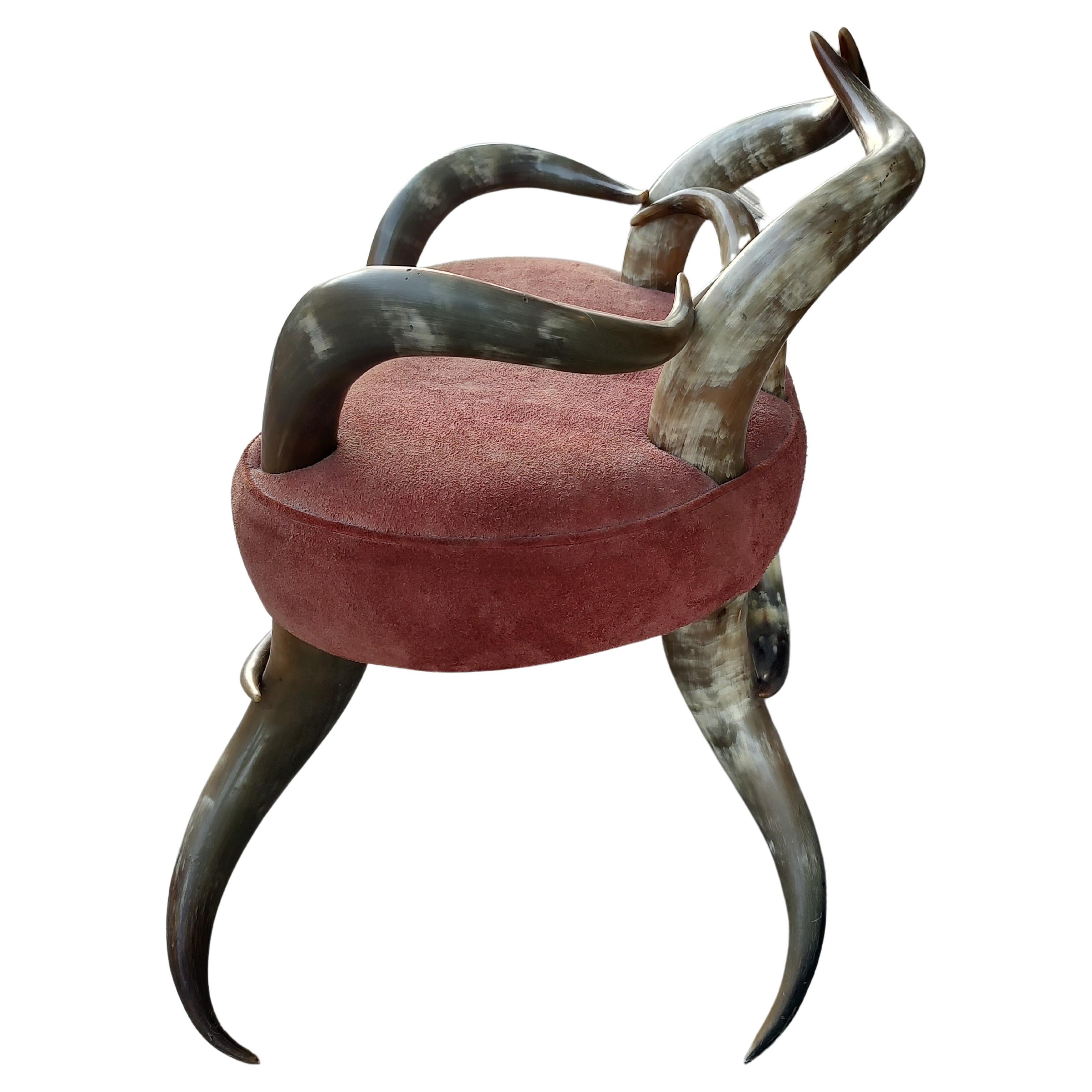 Américain Fauteuil de coiffeuse d'appoint victorien Steer Horn C1890 en vente