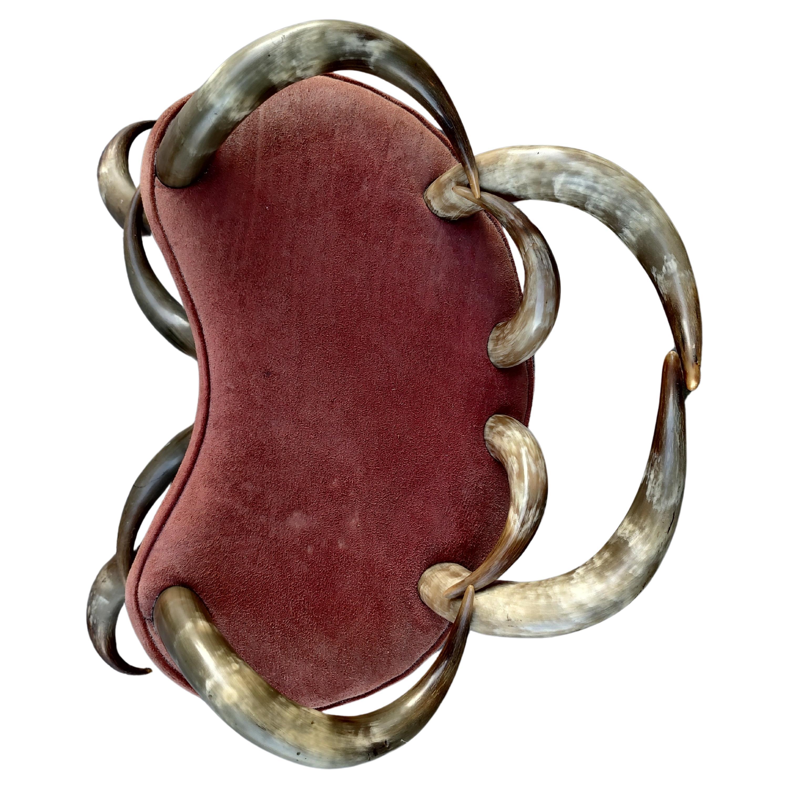 Fait main Fauteuil de coiffeuse d'appoint victorien Steer Horn C1890 en vente