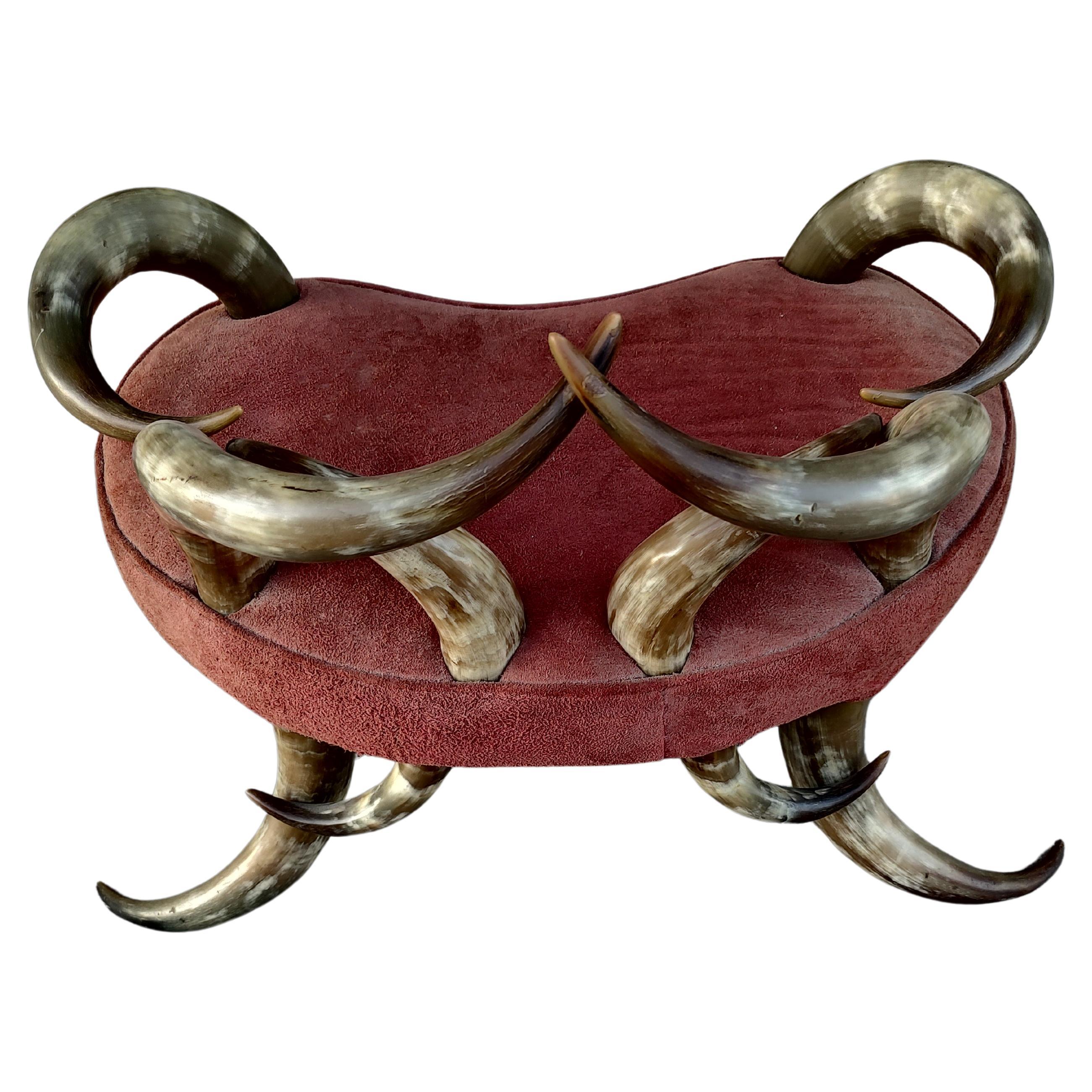 Fauteuil de coiffeuse d'appoint victorien Steer Horn C1890 Bon état - En vente à Port Jervis, NY