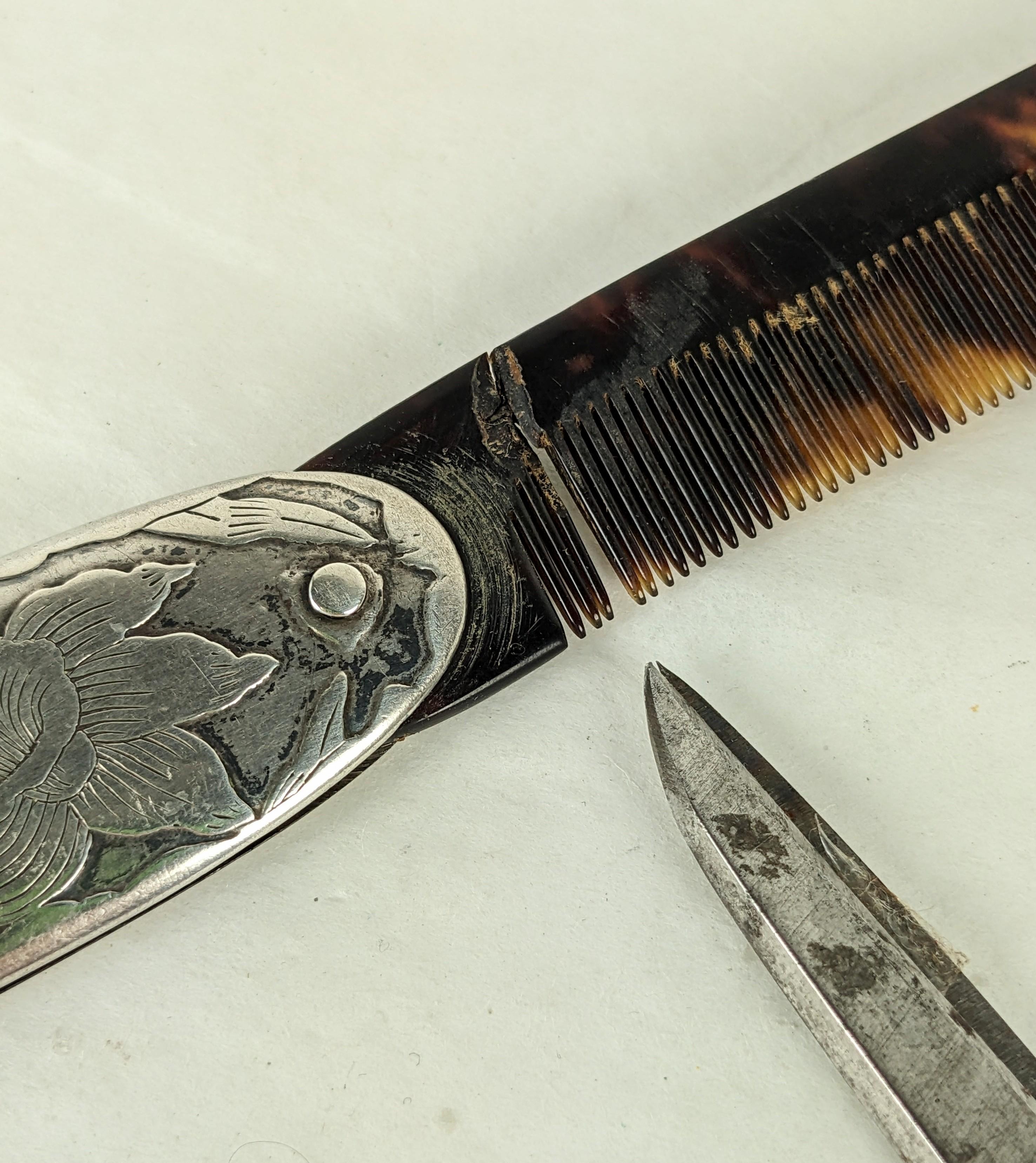 Pettine da barba vittoriano in argento in vendita 2