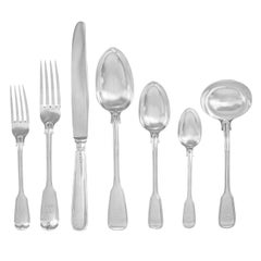 Service de couverts pour douze en sterling de l'époque victorienne par George Adams vers 1869 Londres