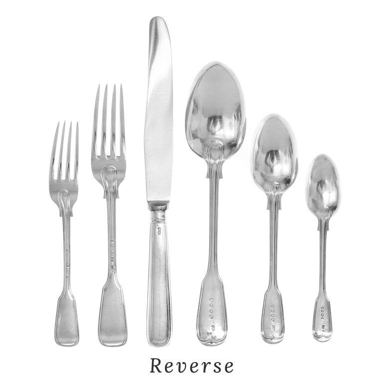 Victorian Sterling Flatware set for Twelve by Adams c1869 London For Sale at 1stDibs