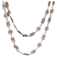Viktorianische 30" Kette aus Sterlingsilber