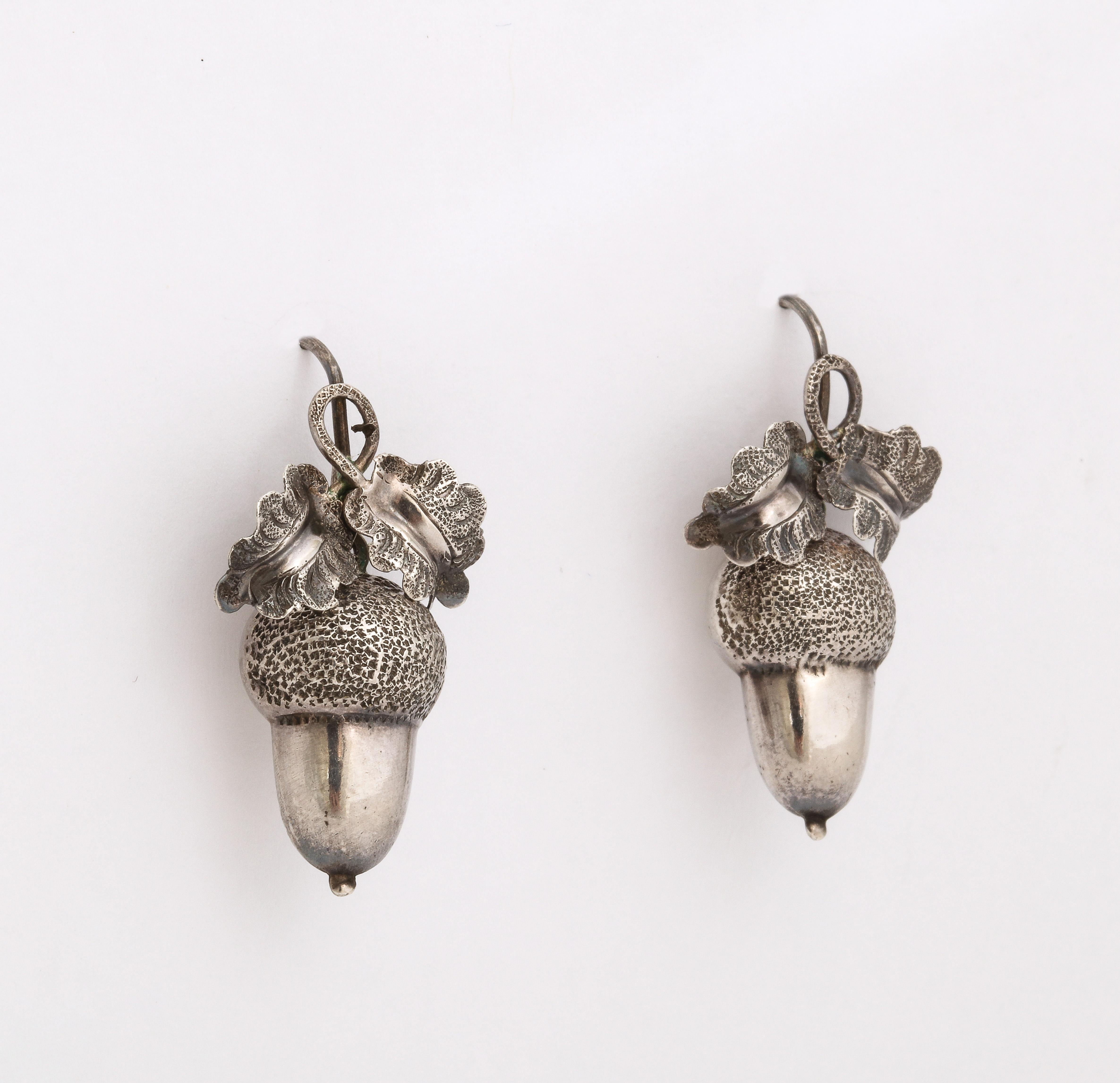 From the. mighty oak the little acorn springs is the spirit of these Victorian Silver Acorn earrings.
Stability, strength, growth, and prosperity is the .symbolism of the acorn. Perhaps this is why acorn earrings are popular. Realistic from top to