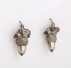 Victorian Sterling Silver Acorn Earrings