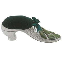 Victorian Sterling Silver and Chalcedony Pin Cushion by Adie & Lovekin Ltd