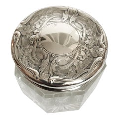Victorian Sterling Silver and Cut Glass Box