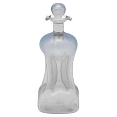 Victorian sterling silver and glass 'glug glug' decanter made in 1893
