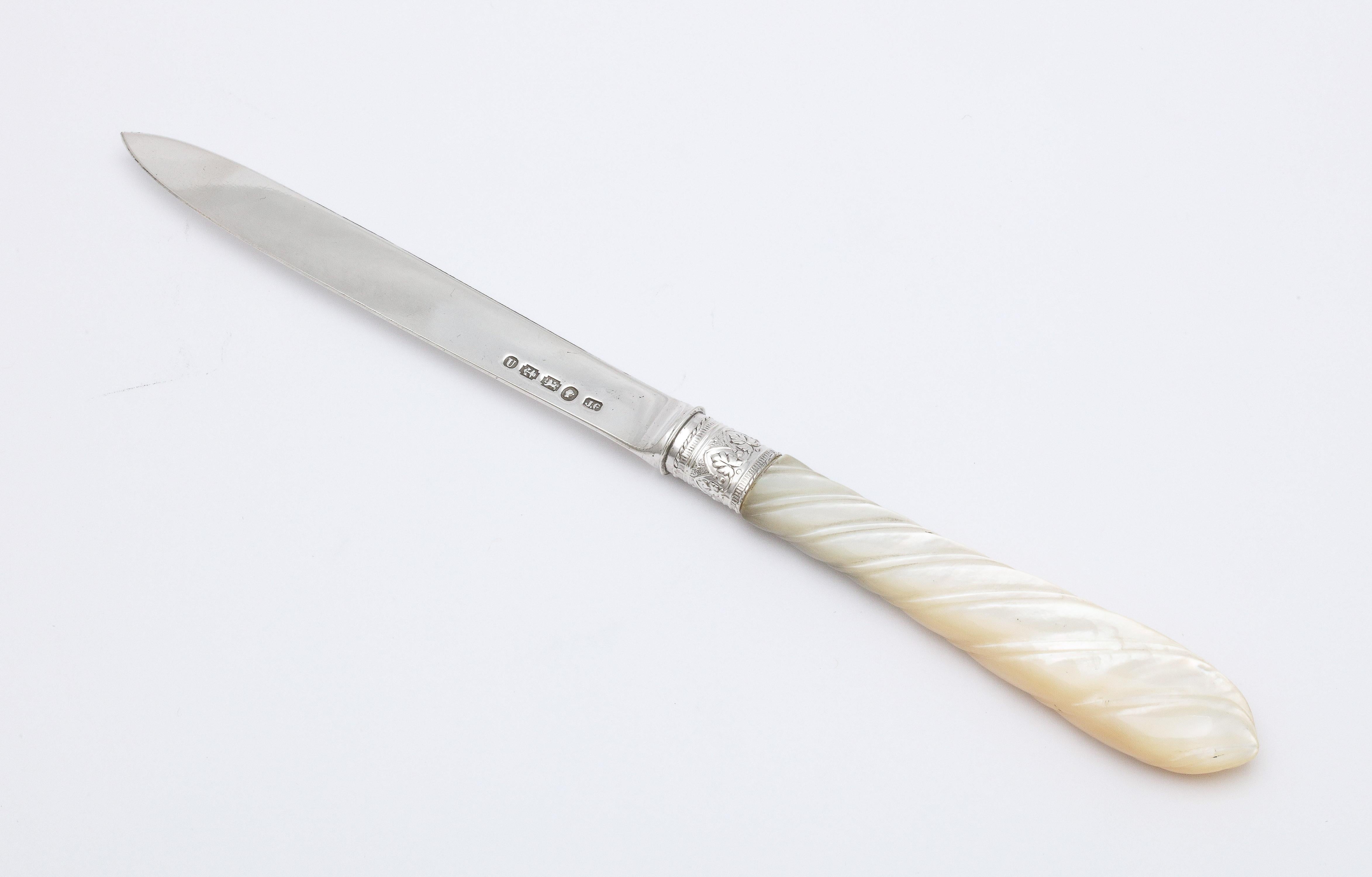 Victorian Sterling Silver and Mother-of-Pearl Letter Opener 4