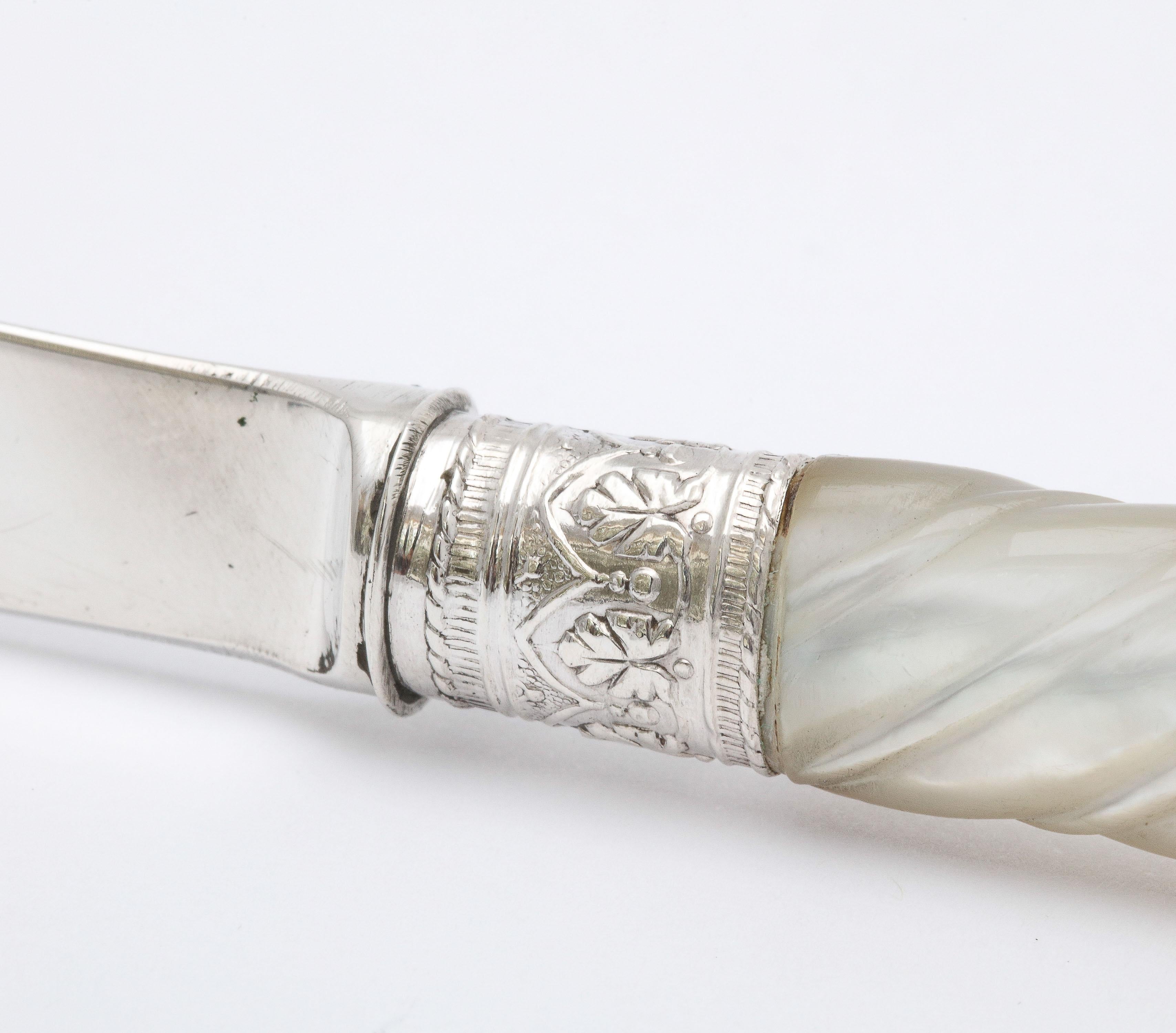 Victorian Sterling Silver and Mother-of-Pearl Letter Opener In Good Condition In New York, NY