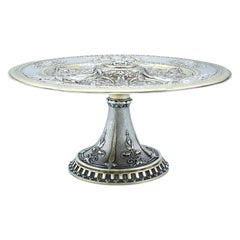 Tazza vittoriana in argento sterling e dorato a pacchi