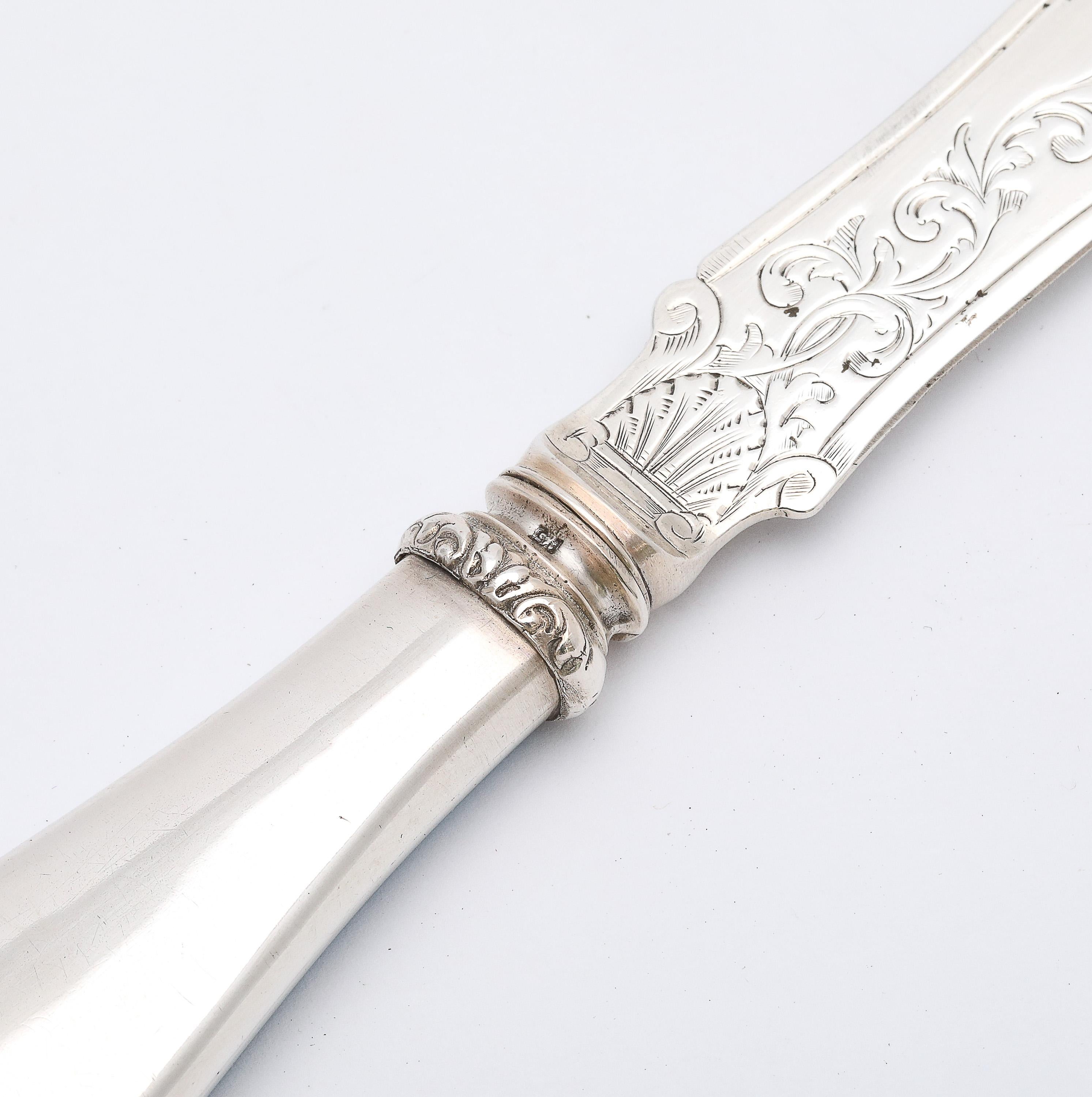 Viktorianischer Brieföffner aus Sterling Silber und türkisblauer Guilloche-Emaille (Sterlingsilber) im Angebot