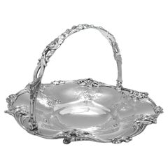 Cesta victoriana de plata de ley, Londres 1854, Joseph & Albert Savory