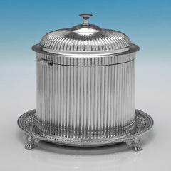 Victorian Sterling Silver Biscuit Box, Cartwright & Woodward, Birmingham 1866