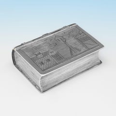 Victorian sterling silver book form snuff box made in London in 1897