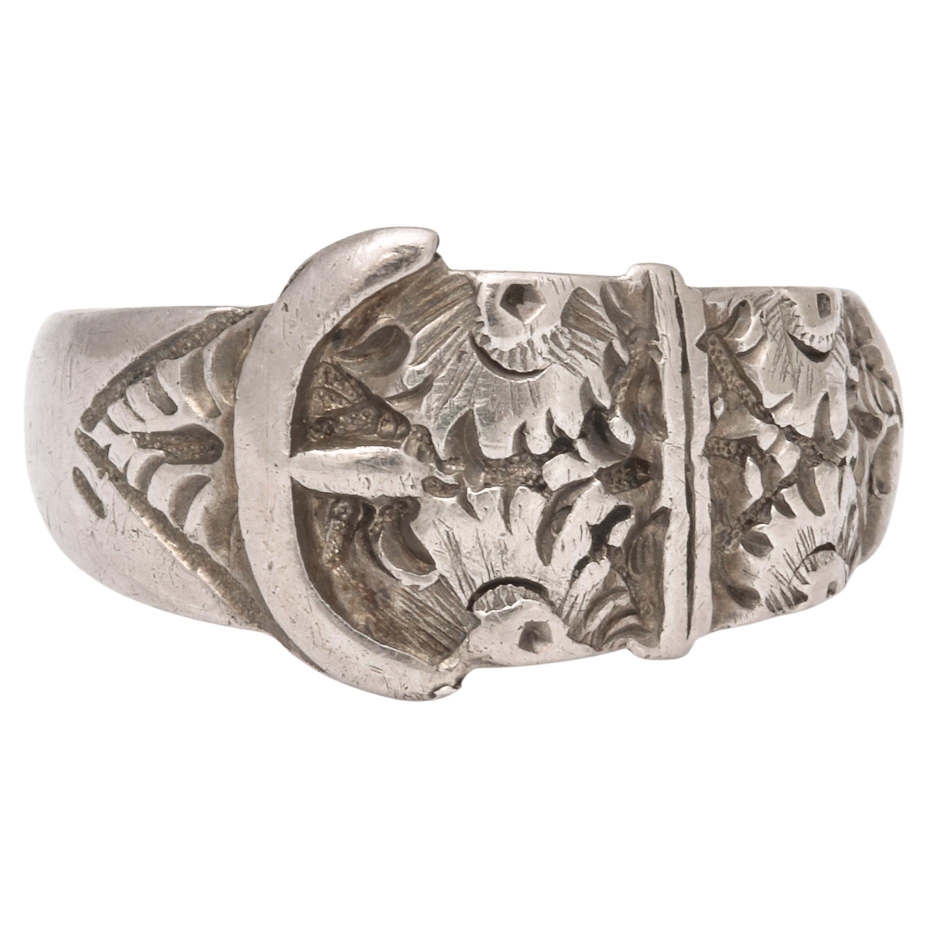 Victorian Sterling Silver Buckle RingFor buckle jewelry lovers here is a bright For Sale