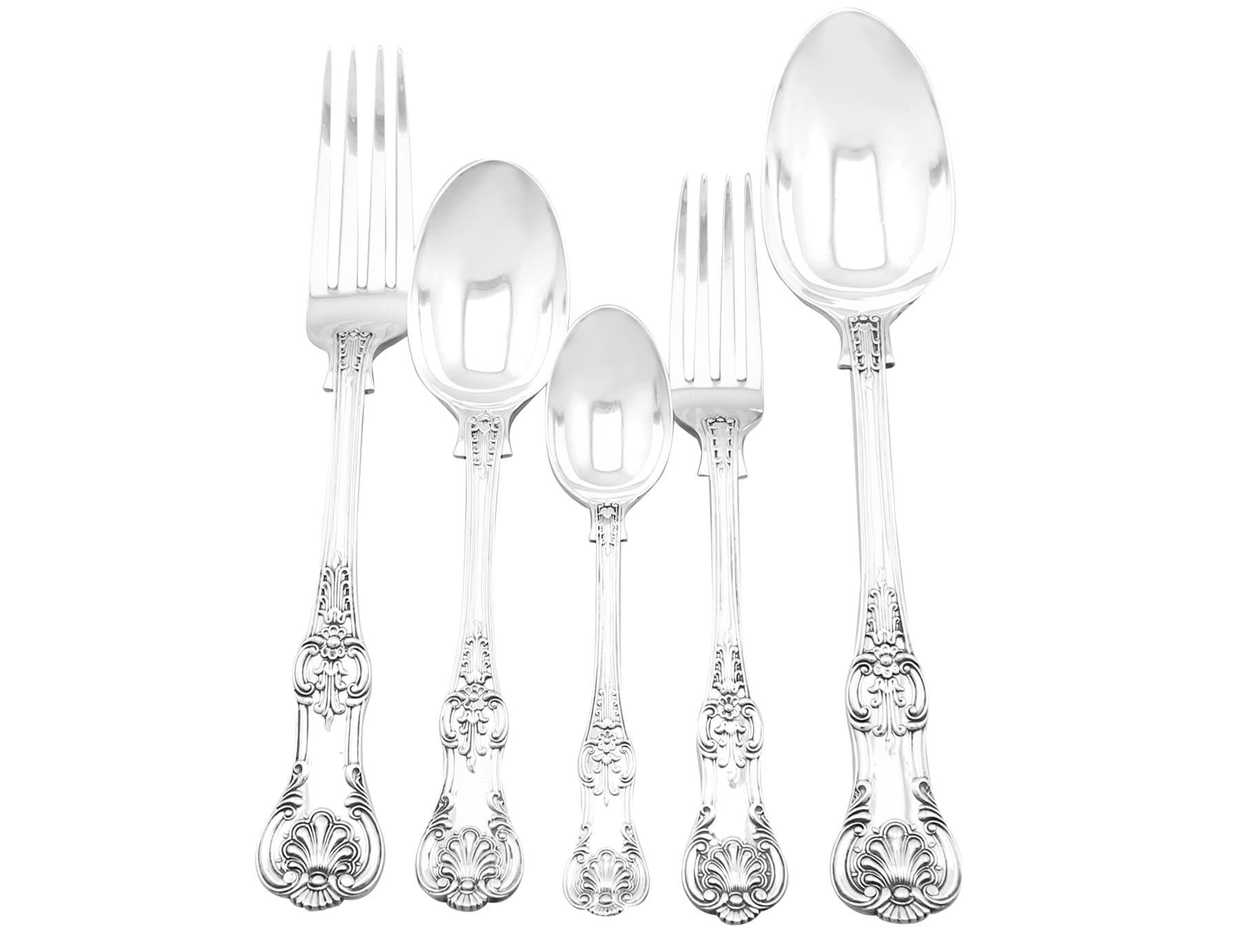 English Victorian Sterling Silver Canteen of Cutlery for Six Persons For Sale