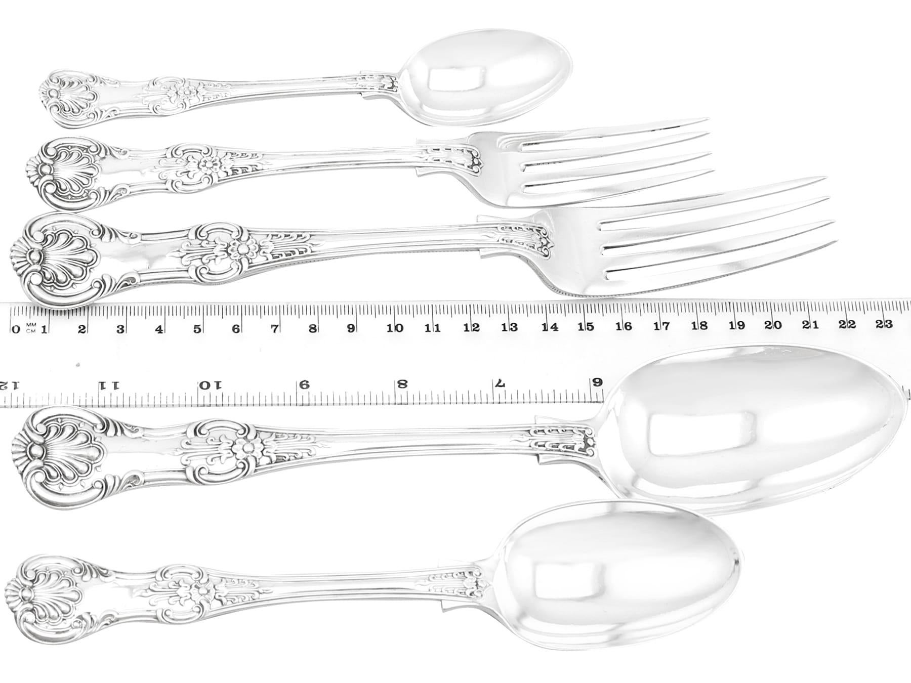 Late 19th Century Victorian Sterling Silver Canteen of Cutlery for Six Persons For Sale