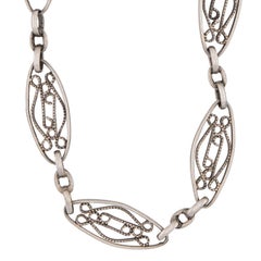 Used Victorian Sterling Silver Chain 52"