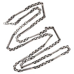 Viktorianische Sterlingsilber-Kette 56"