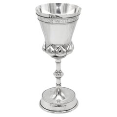 Victorian Sterling Silver Chalice With Gothic Style Inscription Elkington & Co