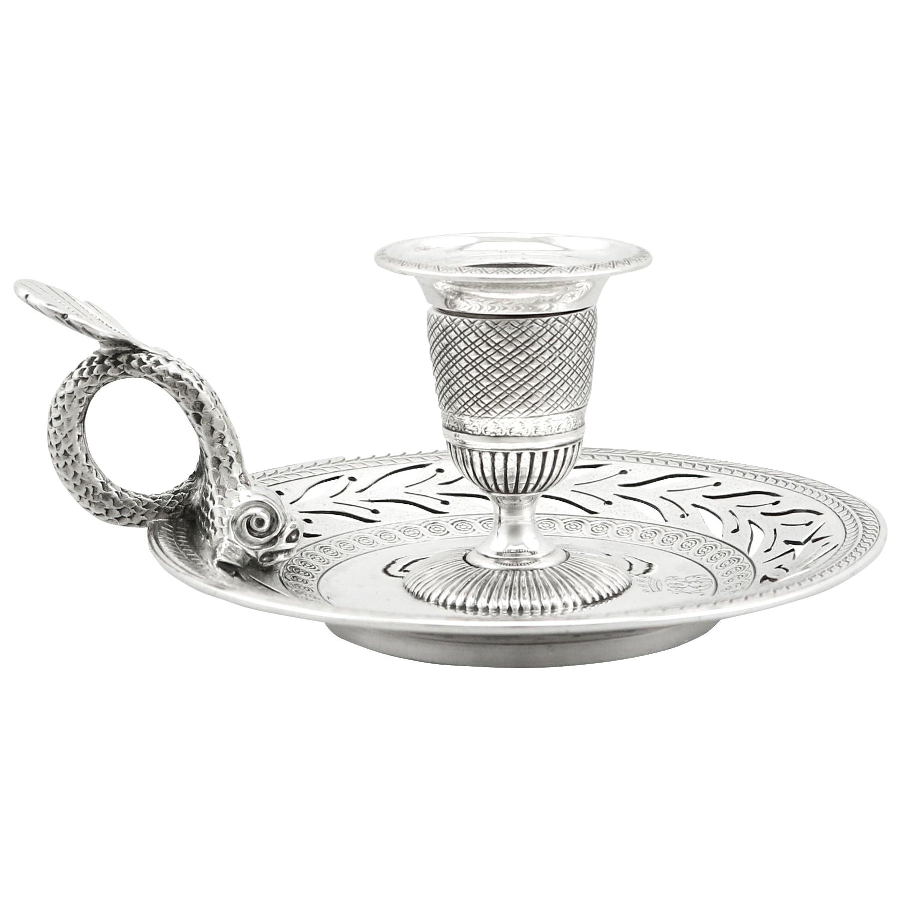 Victorian Sterling Silver Chamber Candlestick