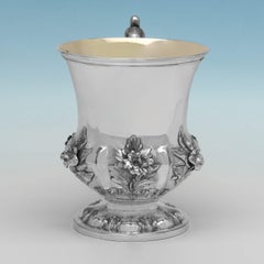 Victorian sterling silver christening mug made by Barnards in 1842