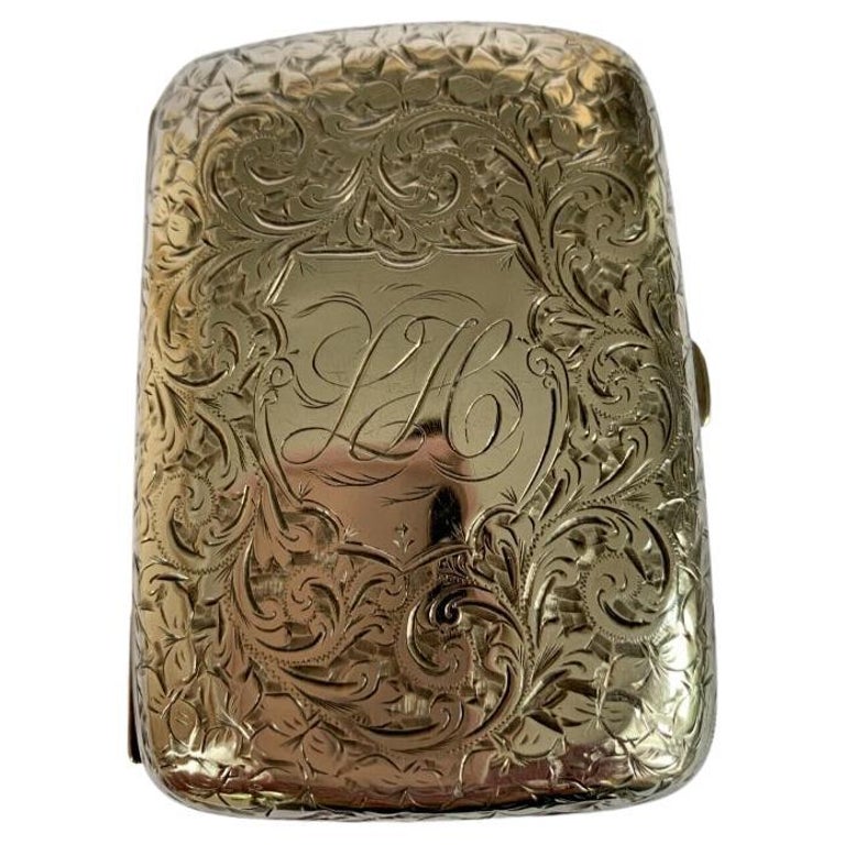 monogrammed cigarette case Victorian Sterling Silver Cigarette Case Monogrammed with LH at 1stDibs
