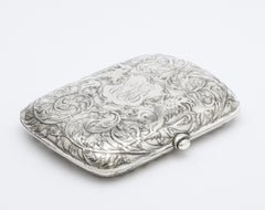 Victorian Sterling Silver Cigarette Case with Lion Motif