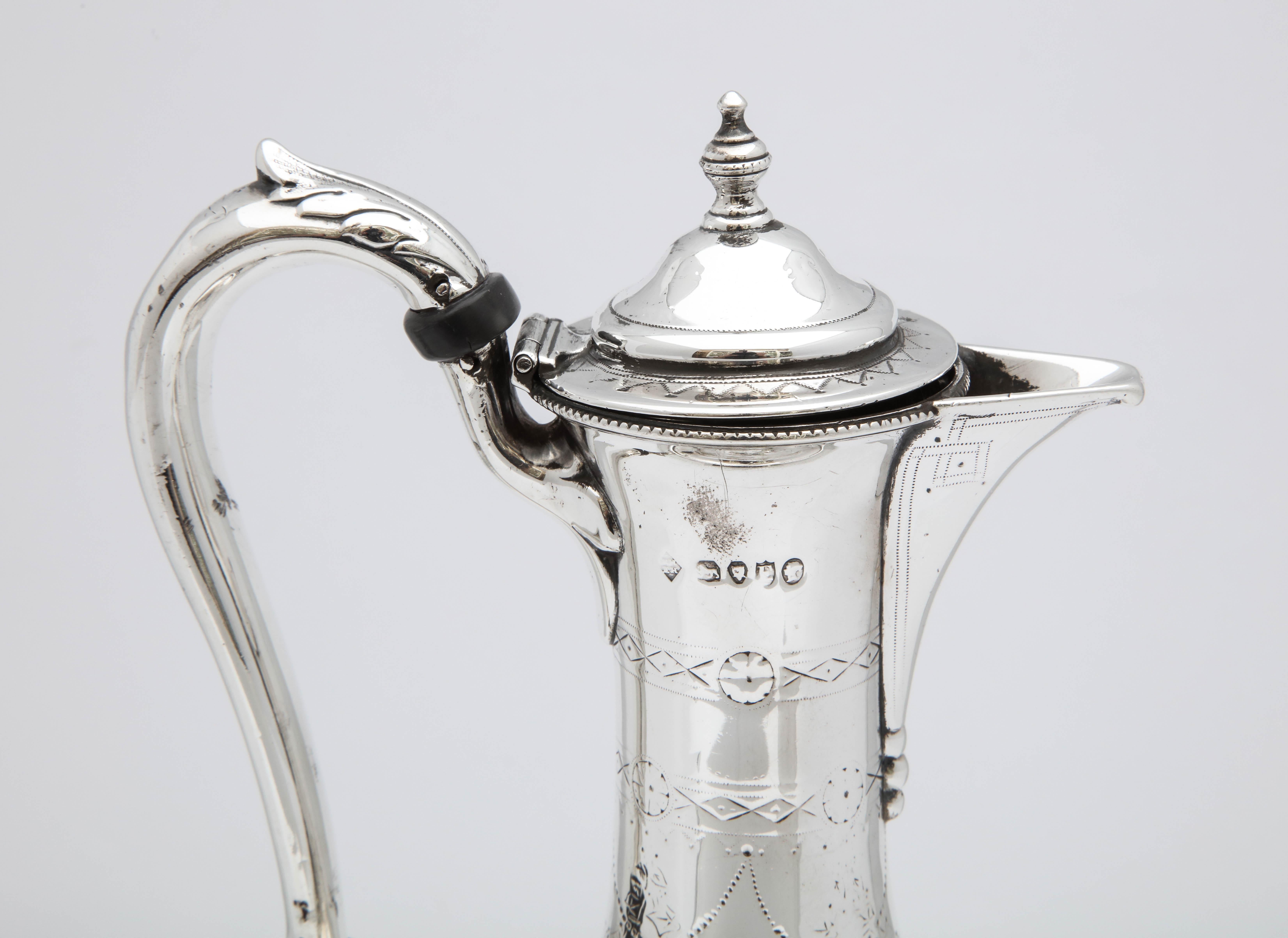 Victorian Sterling Silver Claret Jug by Martin and Hall 2
