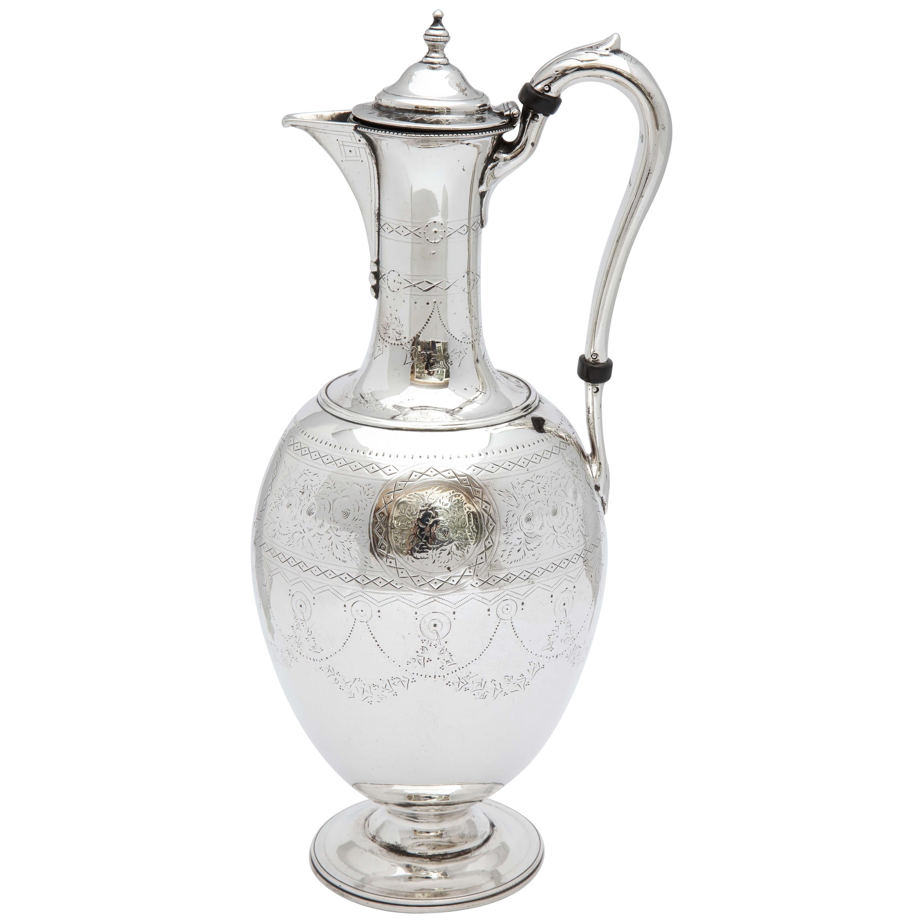 Victorian Sterling Silver Claret Jug by Martin and Hall