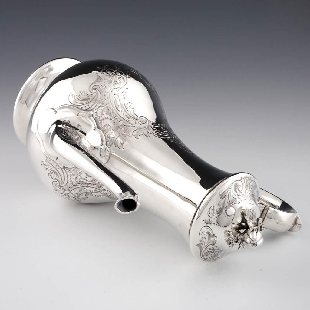 Victorian Sterling Silver Coffee Pot London 1864 For Sale 2