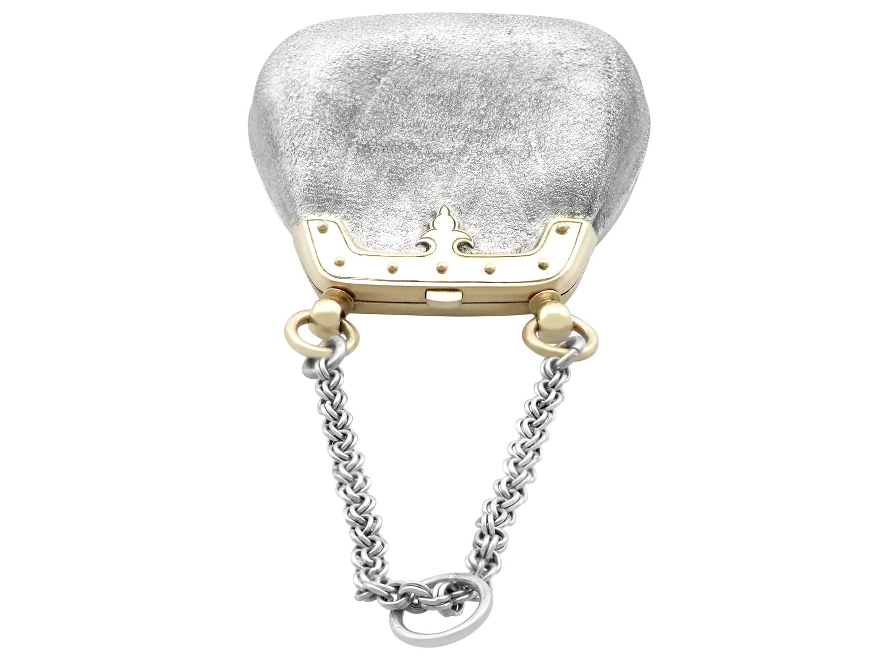 Gilt Victorian Sterling Silver Coin Purse For Sale