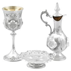 Viktorianisches Kommunion-Set aus Sterlingsilber (1866)