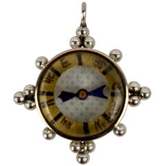 Victorian Sterling Silver Compass Pendant