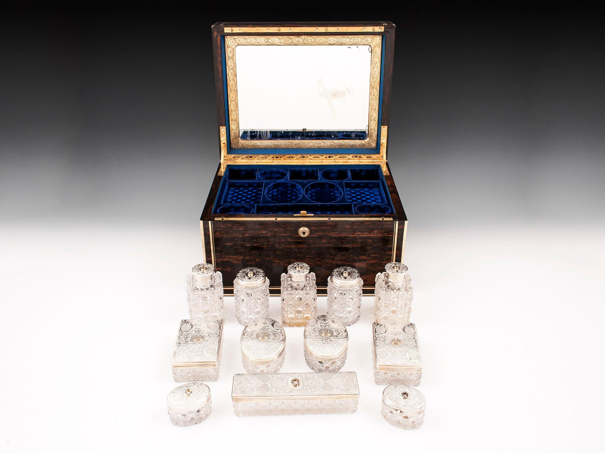 Victorian Sterling Silver Coromandel Vanity Box For Sale 8