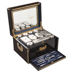 Antique Victorian Sterling Silver Coromandel Vanity Box